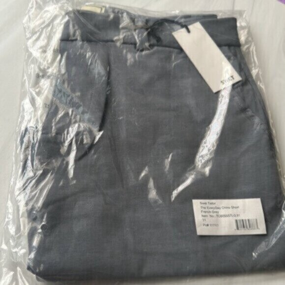 NWT Swet Tailor Men's Gray Everyday Chino Short Size 31 - Picture 2 of 7